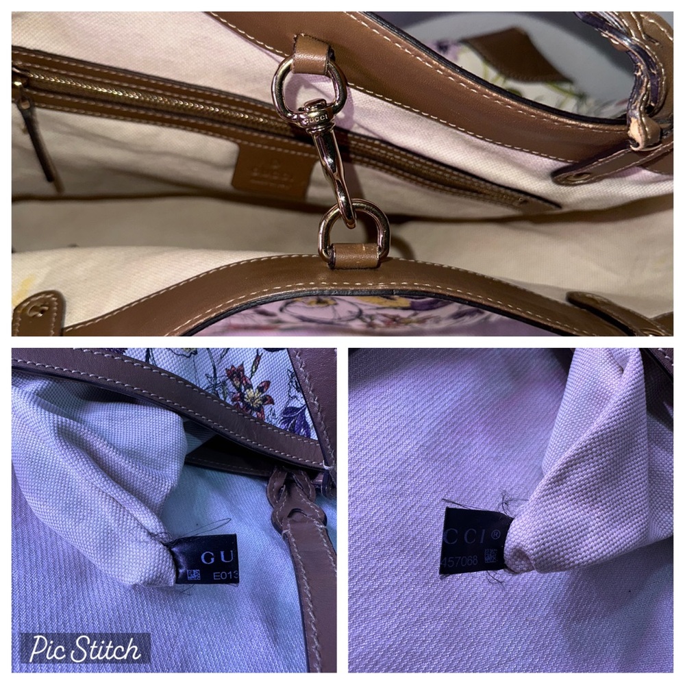 Gucci Floral Tote Bag - White and Brown - Picture 13 of 14